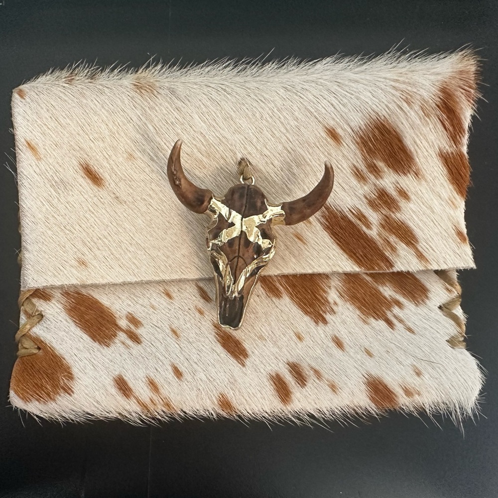 Grace of Thunder Cowhide Western Boho Money Purse Pouch